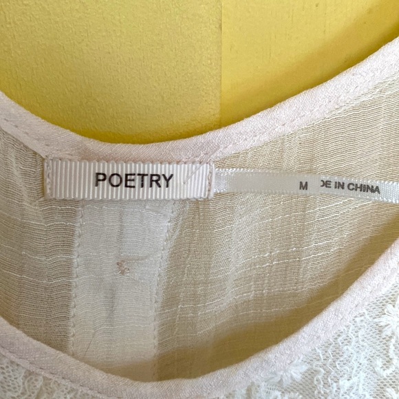 WHITE POETRY SHEER CAMISOLE TANK LINED LACE BRAT GIRL SUMMER STRAPS Sz M… - Picture 4 of 14